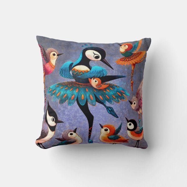 Der tanzende Pfau Kissen (Vorderseite)