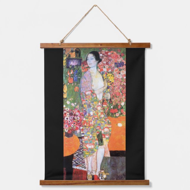 Der Tänzer, Gustav Klimt Wandteppich Mit Holzrahmen (Vorderseite)