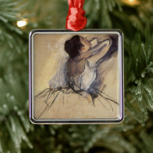 Der Tänzer von Edgar Degas, Vintage Ballerina Kuns Ornament Aus Metall