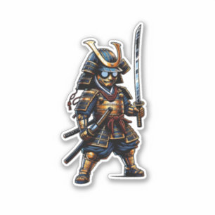 Der tapfere Samurai-Kriegersticker Aufkleber