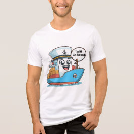 Der Tarif für das Blue Cartoon Cargo Ship an Bord Tri-Blend Shirt