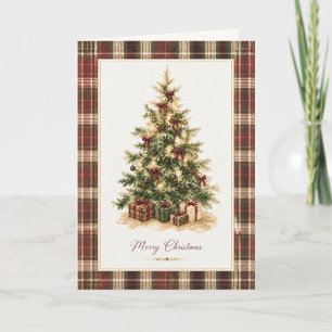 Der Tartan-Weihnachtsbaum Karte