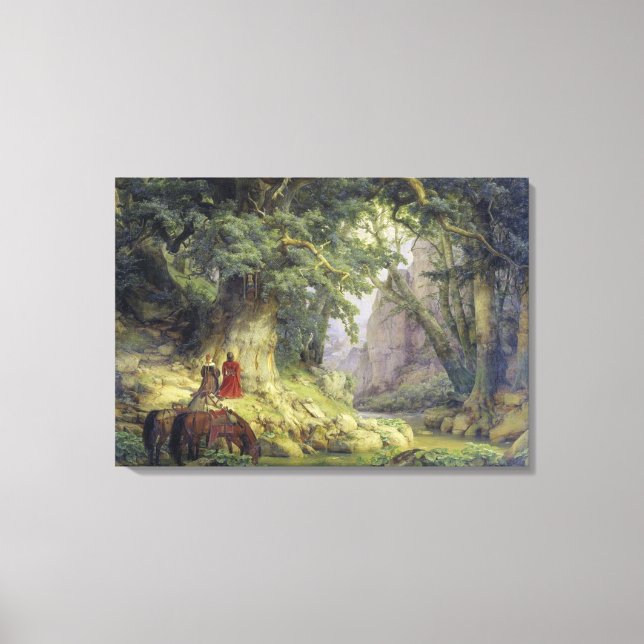 Der tausendjährige Eichenbaum (von Karl Lessing) Leinwanddruck (Vorderseite)