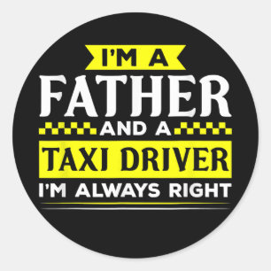 Der Taxi Vater Funny Taxi Vater Runder Aufkleber