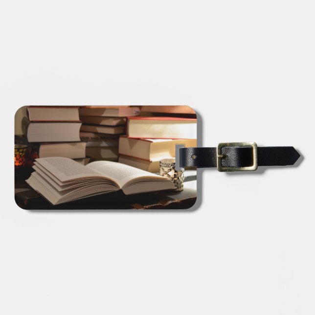Der TBR Buch-Stapel Gepäckanhänger (Vorderseite horizontal)
