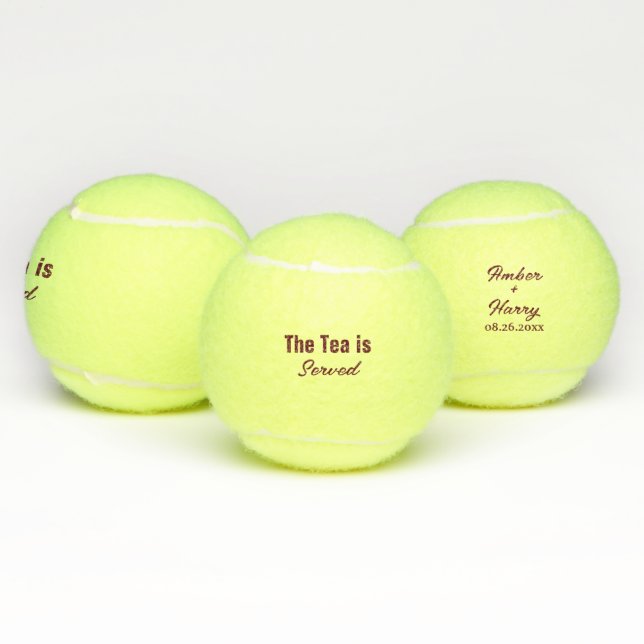 Der Tee wird serviert Lustiger Wortwitz Monogramm  Tennisbälle (Multi)