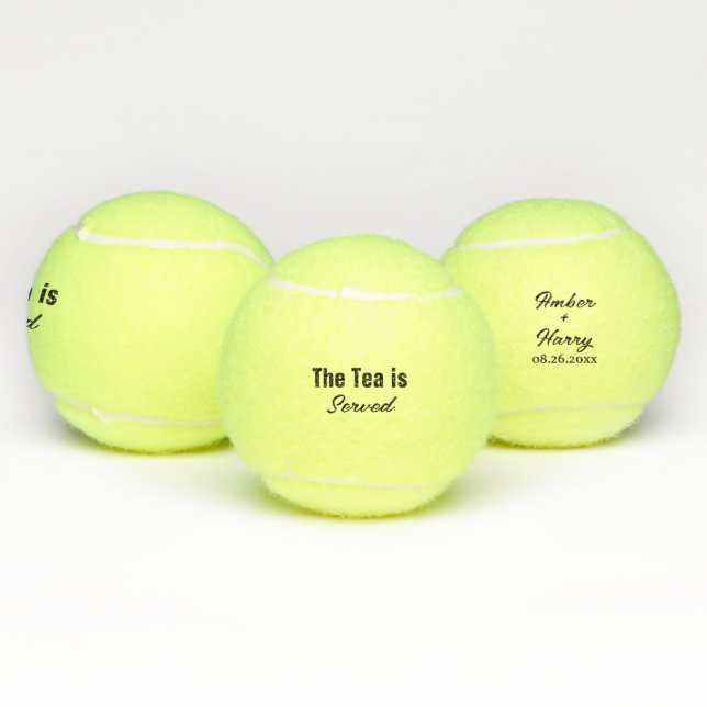 Der Tee wird serviert Lustiger Wortwitz Monogramm  Tennisbälle (Multi)