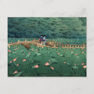 Der Teich bei Benton Shrine Kawase Hasui Postkarte