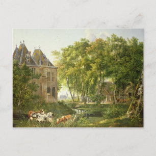 Der Teich des Dorfes Postkarte