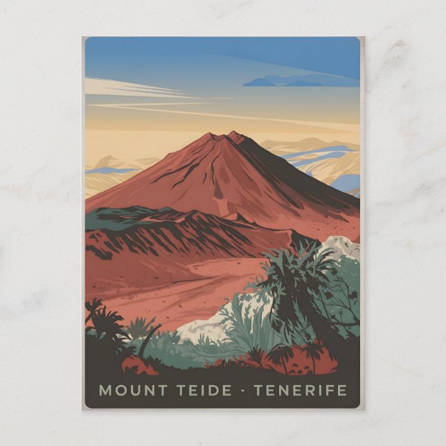 Der Teide Tenerife Vintag Postkarte (Vorderseite)