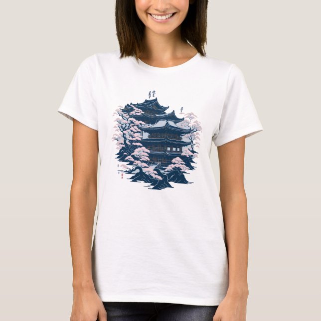 Der Tempel der japanischen Tintenkunst, umgeben vo T-Shirt (Vorderseite)