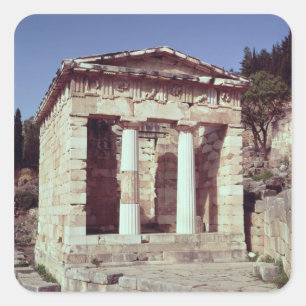 Der Tempel der Schätze der Athenians Quadratischer Aufkleber