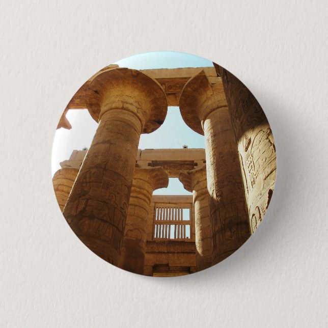 Der Tempel-Komplex von Karnak in Thebes, Ägypten Button (Vorderseite)
