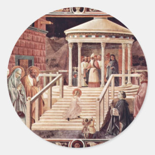 Der Tempel, Maria von Uccello Paolo (Beste Qualitä Runder Aufkleber