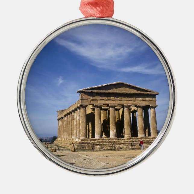 Der Tempel von Concordia in Agrigento, Italien Silbernes Ornament (Vorne)