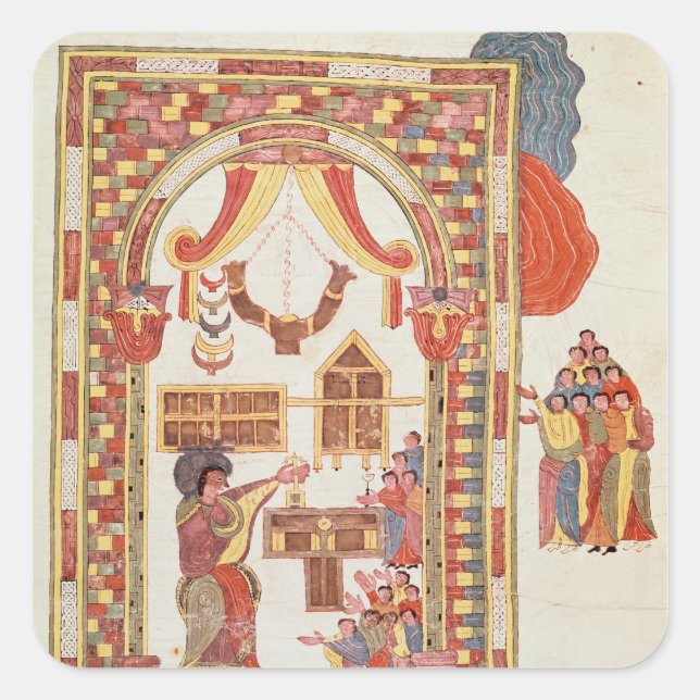 Der Tempel von Jerusalem aus der "Bibel" Quadratischer Aufkleber (Vorderseite)