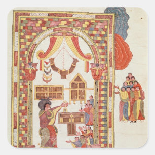 Der Tempel von Jerusalem von der "Bibel Quadratischer Aufkleber