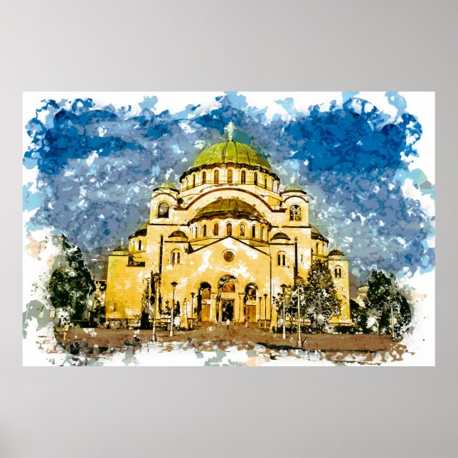 Der Tempel von Saint Sava Belgrad Srbija Poster (Vorne)