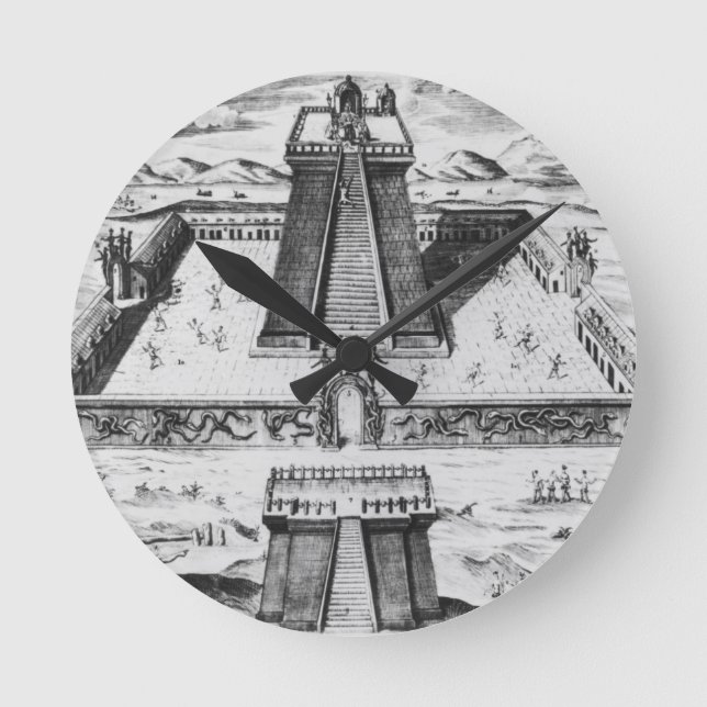 Der Templo Bürgermeister bei Tenochtitlan Runde Wanduhr (Vorderseite)