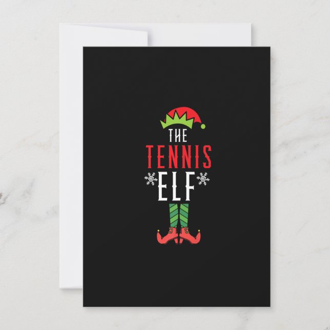 Der Tennis Elf Tennis Player frohe Weihnachten Einladung (Vorderseite)