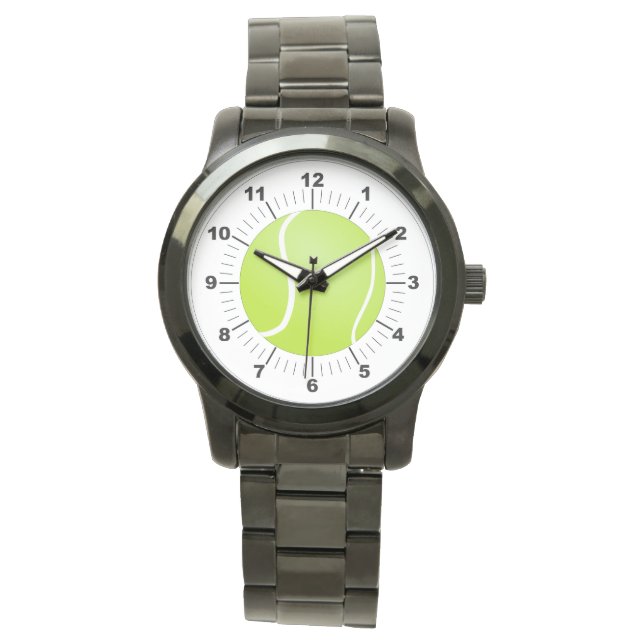 Der Tennisball für Frauen - Oversized Black Watch Armbanduhr (Vorderseite)