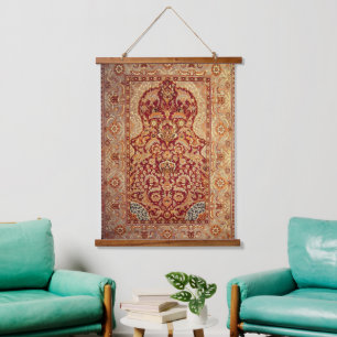 Der Teppichboden des Osmanischen Hofes aus dem spä Wandteppich Mit Holzrahmen