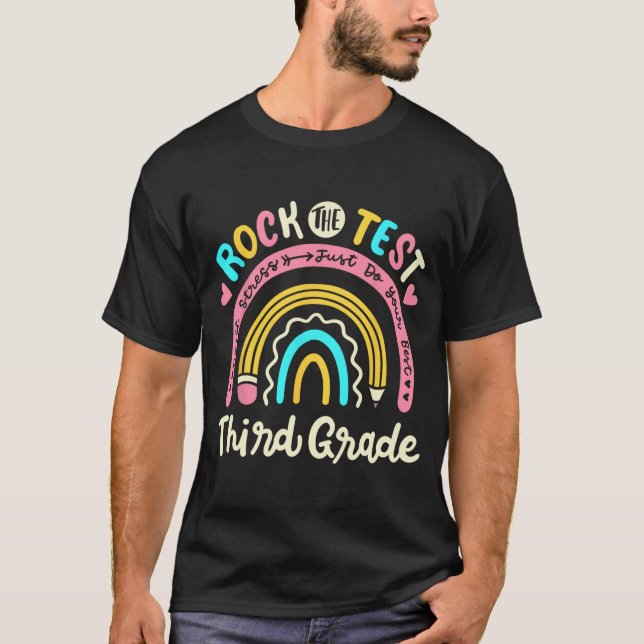 Der Test der dritten Klasse Rainbow Test Day Teach T-Shirt (Vorderseite)
