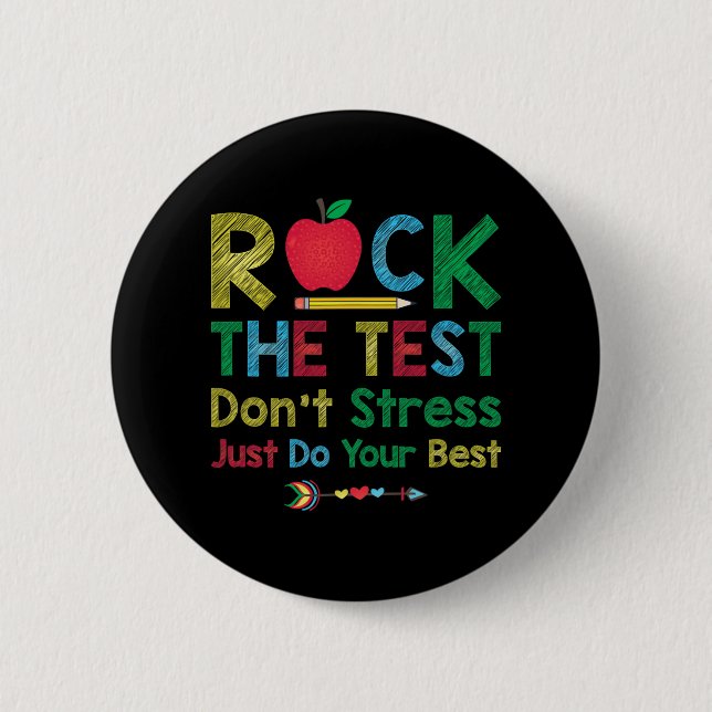 Der Test nicht Stress nur am besten lustige Lehrer Button (Vorderseite)