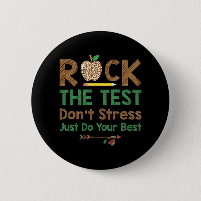 Der Test nicht Stress nur am besten lustige Lehrer Button (Vorderseite)