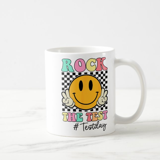 Der Test Retro Lächeln Lehrer Kinder Testtag Kaffeetasse (Rechts)