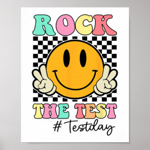 Der Test Retro Lächeln Lehrer Kinder Testtag Poster