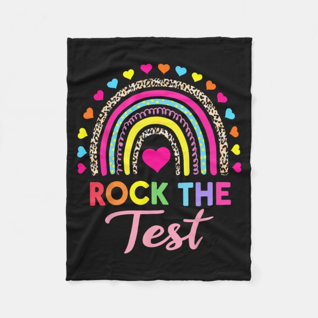 Der Testtag Lehrer Testtag Rainbow Leop Fleecedecke (Vorderseite)
