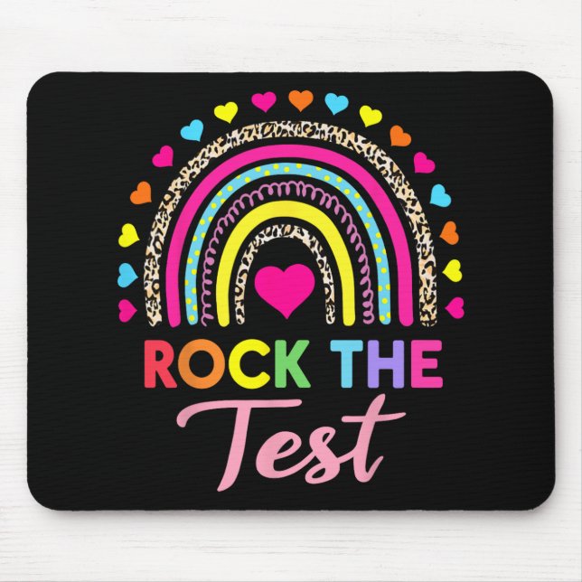 Der Testtag Lehrer Testtag Rainbow Leop Mousepad (Vorne)