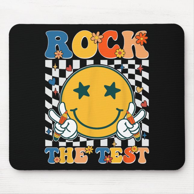Der Testtag Retro Groovy Lehrer Student Mousepad (Vorne)