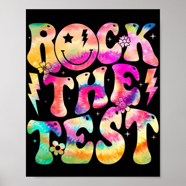 Der Testtag Retro Hippie Motivierend Tee Poster (Vorne)