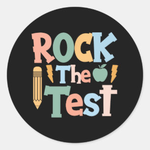 Der Testtag Retro Motivierend Teacher St. Runder Aufkleber