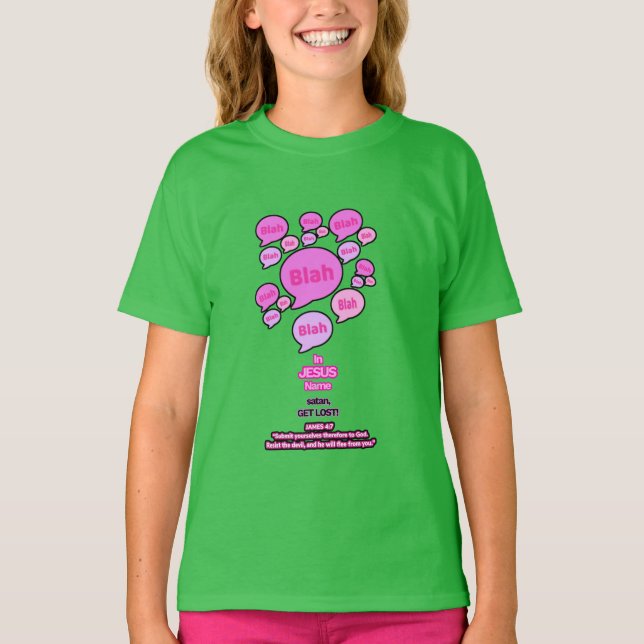 Der Teufel - pink - der T - Shirt des Mädchens (Vorderseite)