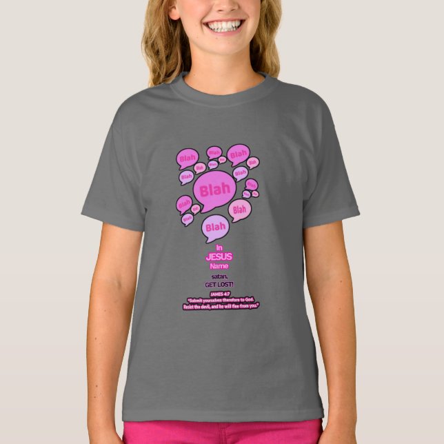 Der Teufel - pink - der T - Shirt des Mädchens (Vorderseite)