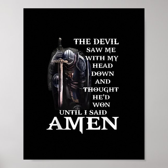 Der Teufel sah mich mit meinem Kopf herab, bis ich Poster (Vorne)