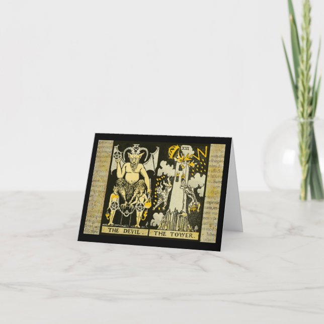 Der Teufel und das Tarot des Tower Karte (Vorderseite)