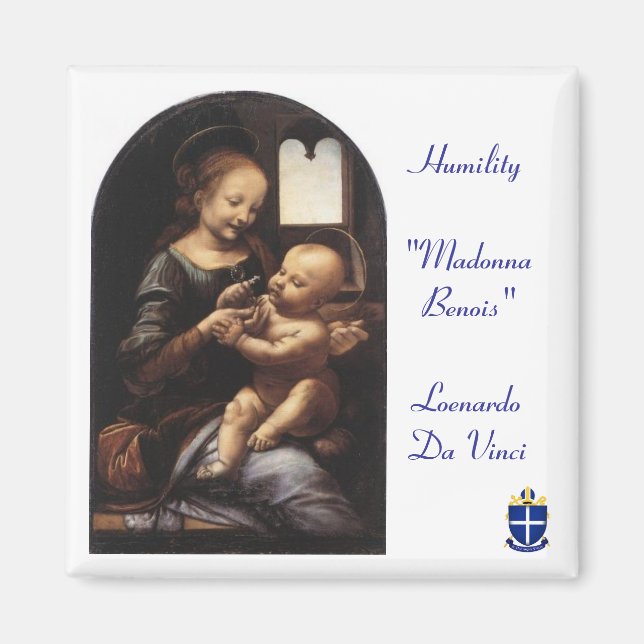 Der Text "Madonna Benois" - Sq Magnet - Diözese (Vorne)
