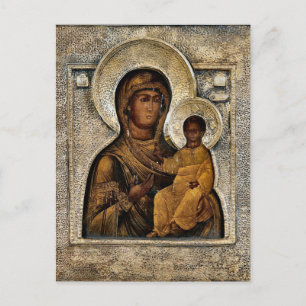 Der Theotokos und Christus-Kind-Orthodoxe-Ikone-Po Postkarte