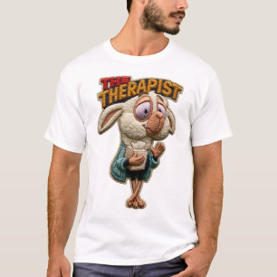 Der Therapeut Lustiger Schaf Stickerei Patch Gesch T-Shirt