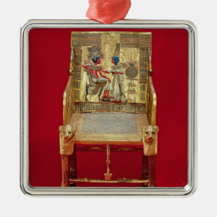 Der Thron, vom Grab von Tutankhamun Silbernes Ornament
