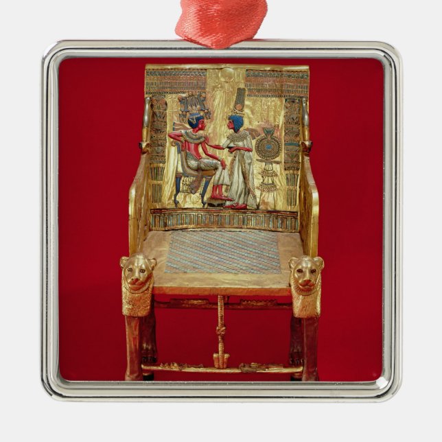 Der Thron, vom Grab von Tutankhamun Silbernes Ornament (Vorne)
