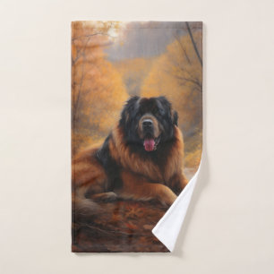 Der tibetische Mastiff im Herbst Inspiriere Badhandtuch Set