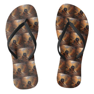 Der tibetische Mastiff im Herbst Inspiriere Flip Flops