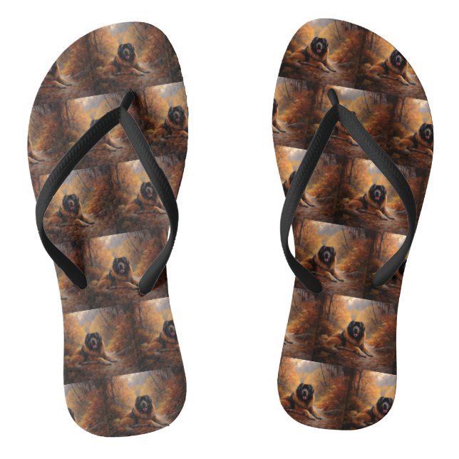 Der tibetische Mastiff im Herbst Inspiriere Flip Flops (Fußbett)