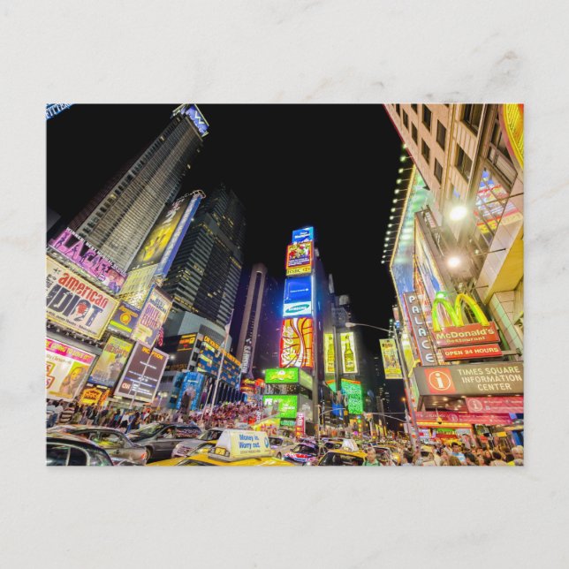 Der Times Square in der Stadt, der nie schläft Postkarte (Vorderseite)