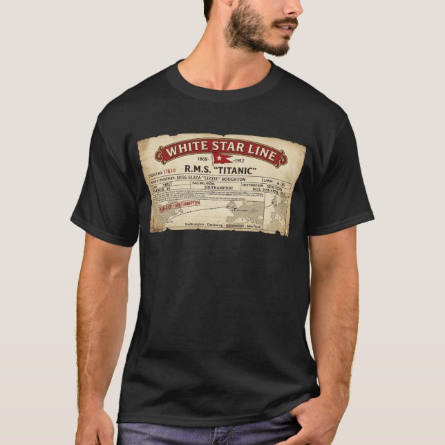 Der "Titanic-Jungfernfahrt"-Bordpass T-Shirt (Vorderseite)